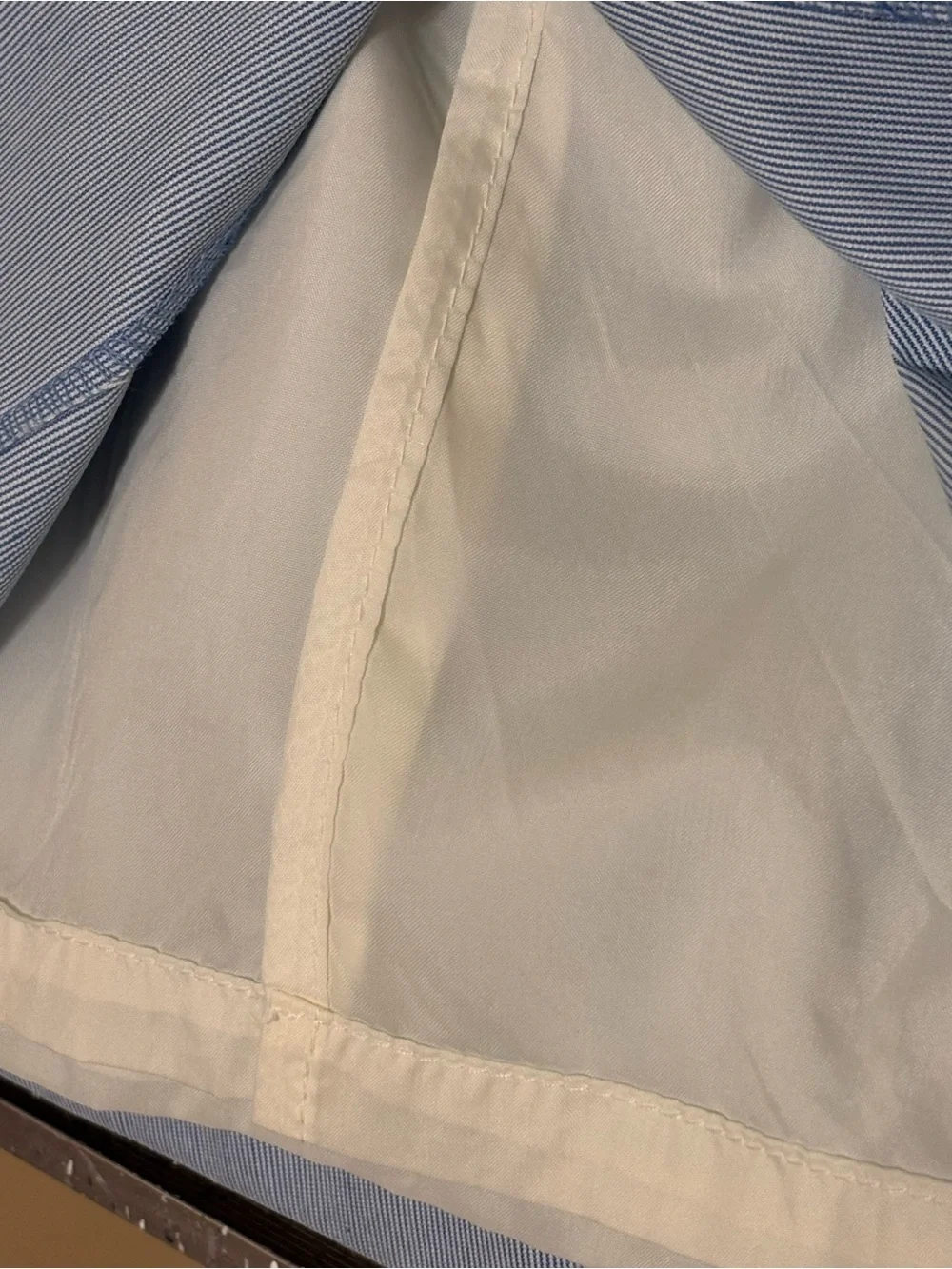 Vintage E. H. WOODS Light Blue Pinstripe Women's Pencil Skirt Sz 12 - Classic